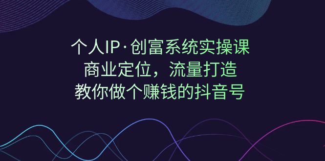 (7187期)个人IP·创富系统实操课:商业定位,流量打造,教你做个赚钱的抖音号_免费分享网络创业,副业,信息差项目的老牌资源整合平台!金铲子项目