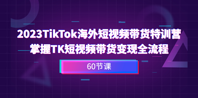 (6890期)2023-TikTok海外短视频带货特训营,掌握TK短视频带货全流程(60节课)_免费分享网络创业,副业,信息差项目的老牌资源整合平台!金铲子项目