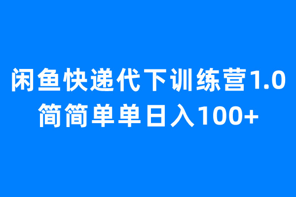 (6653期)闲鱼快递代下训练营1.0,简简单_免费分享网络创业,副业,信息差项目的老牌资源整合平台!金铲子项目