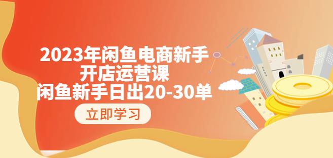 2023年闲鱼电商新手开店运营课:闲鱼新手日出20-30单(18节-实战干货)_免费分享网络创业,副业,信息差项目的老牌资源整合平台!金铲子项目