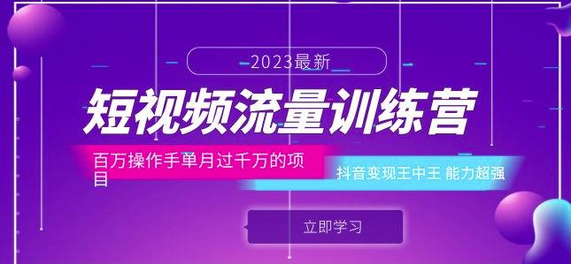短视频流量训练营:百万操作手单月过千万的项目:抖音王中王能力超强_免费分享网络创业,副业,信息差项目的老牌资源整合平台!金铲子项目