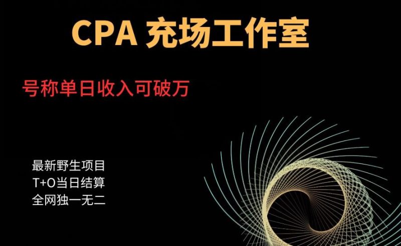 cpa充场工作室，号称单日10000（揭秘）_免费分享网络创业,副业,信息差项目的老牌资源整合平台！金铲子项目