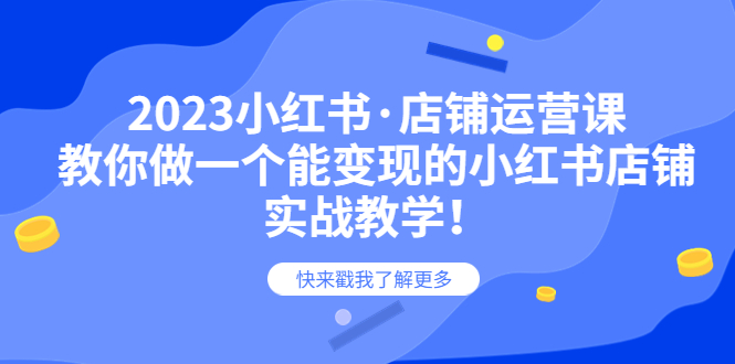 (6127期)2023小红书·店铺运营课,教你做一个能的小红书店铺,20节-实战教学_免费分享网络创业,副业,信息差项目的老牌资源整合平台!金铲子项目