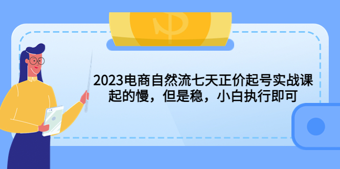 (5956期)2023电商自然流七天正价起号实战课:起的慢,但是稳,小白执行即可_免费分享网络创业,副业,信息差项目的老牌资源整合平台!金铲子项目