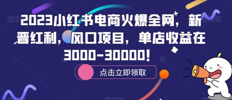 2023小红书电商火爆全网,新晋红利,风口项目,单店在3000-30000_免费分享网络创业,副业,信息差项目的老牌资源整合平台!金铲子项目