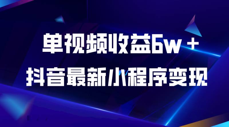 (5708期)抖音最新小程序项目,单视频_免费分享网络创业,副业,信息差项目的老牌资源整合平台!金铲子项目
