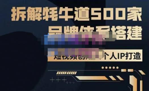 牛牛·500家餐饮品牌搭建&短视频深度解析，拆解牦牛道500家品牌体系搭建_免费分享网络创业,副业,信息差项目的老牌资源整合平台！金铲子项目