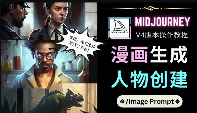 MidjourneyV4版本操作教程：2个简单参数，完成漫画生成，人物创建_免费分享网络创业,副业,信息差项目的老牌资源整合平台！金铲子项目