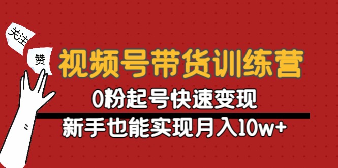 视频号带货训练营:0粉起号快速,新手也能实现_免费分享网络创业,副业,信息差项目的老牌资源整合平台!金铲子项目