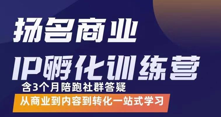 杨名商业IP孵化训练营,从商业到内容到转化一站式学价值5980元_免费分享网络创业,副业,信息差项目的老牌资源整合平台!金铲子项目