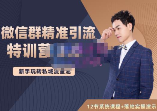 陆明明·微信群精准引流特训营3.0,借助微信群进行引流操作,打造私域流量池_免费分享网络创业,副业,信息差项目的老牌资源整合平台!金铲子项目
