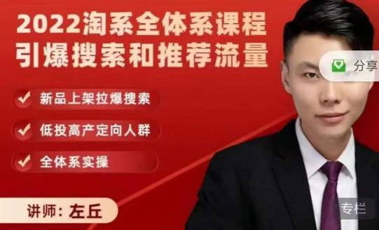 2022淘系全体系课程引爆搜索和推荐流量,新品上架拉爆搜索_免费分享网络创业,副业,信息差项目的老牌资源整合平台!金铲子项目