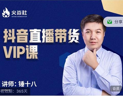 锤十八-抖音直播带货VIP课,专注直播带货有效盈利模式_免费分享网络创业,副业,信息差项目的老牌资源整合平台!金铲子项目