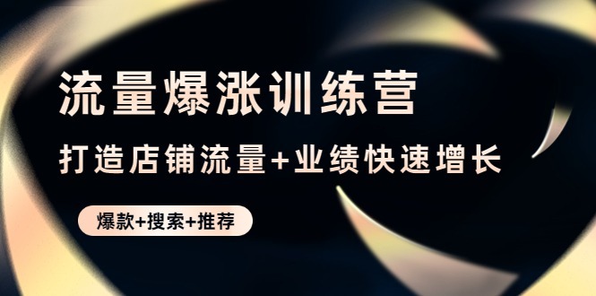 （4487期）流量爆涨训练营：打造店铺流量业绩快速增长(爆款搜索推荐)_免费分享网络创业,副业,信息差项目的老牌资源整合平台！金铲子项目