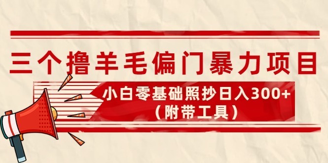 (4110期)外面卖998的三个撸羊毛偏门暴力项目,小白零基础照抄(附带工具)_免费分享网络创业,副业,信息差项目的老牌资源整合平台!金铲子项目