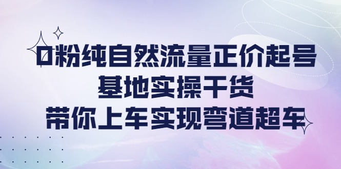 (4075期)0粉纯自然流量正价起号基地实操干货,带你上车实现弯道超车_免费分享网络创业,副业,信息差项目的老牌资源整合平台!金铲子项目
