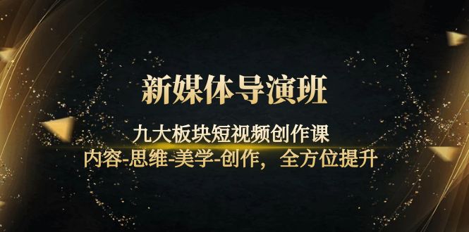 (4035期)新媒体导演班:九大板块短视频创作课,内容-思维-美学-创作,全方位提升_免费分享网络创业,副业,信息差项目的老牌资源整合平台!金铲子项目