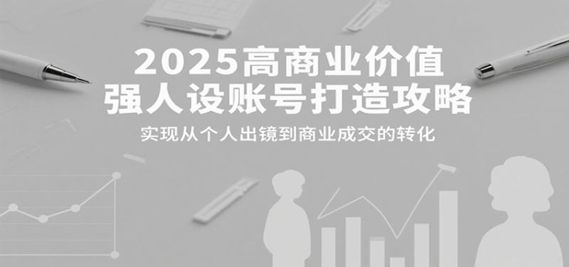 2025高商业价值强人设账号打造攻略,实现从个人出镜到商业成交的转化_免费分享网络创业,副业,信息差项目的老牌资源整合平台!金铲子项目
