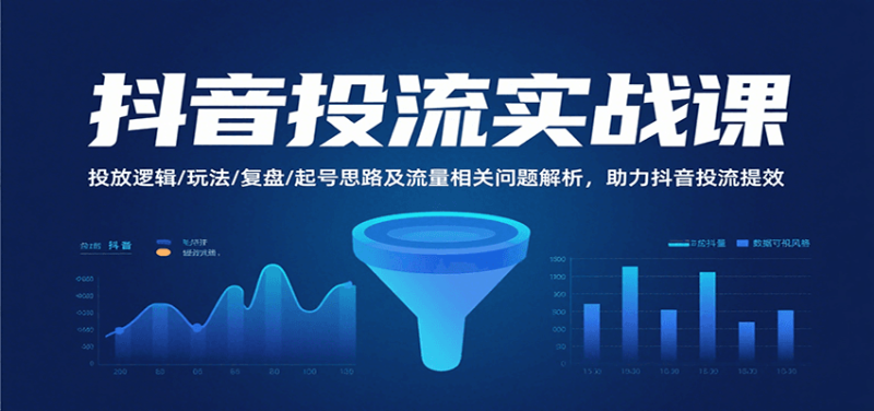 抖音投流实战课,投放逻辑/玩法/复盘/起号思路及流量相关问题解析,助力抖音投流提效_免费分享网络创业,副业,信息差项目的老牌资源整合平台!金铲子项目