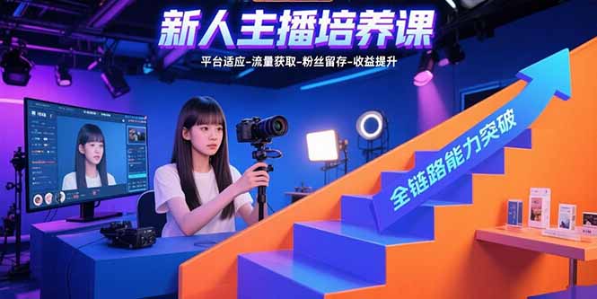 (15701期)新人主播培养课:平台适应-流量获取-粉丝留存-提升全链路能力突破_免费分享网络创业,副业,信息差项目的老牌资源整合平台!金铲子项目