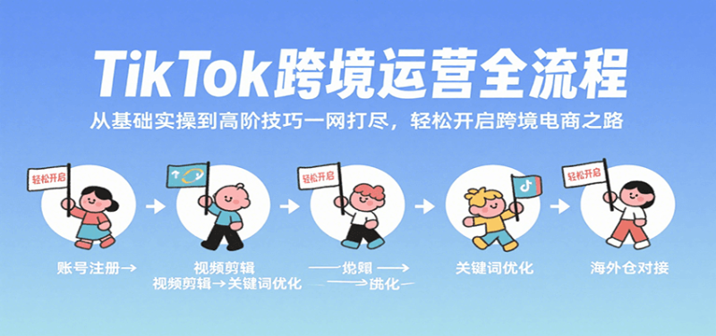 TikTok跨境运营全流程,从基础实操到高阶技巧一网打尽,开启跨境电商之路_免费分享网络创业,副业,信息差项目的老牌资源整合平台!金铲子项目