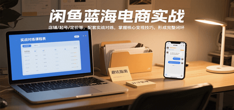 闲鱼蓝海电商实战,涵盖店铺、起号、定价等,配套实战对练,掌握核心技巧_免费分享网络创业,副业,信息差项目的老牌资源整合平台!金铲子项目