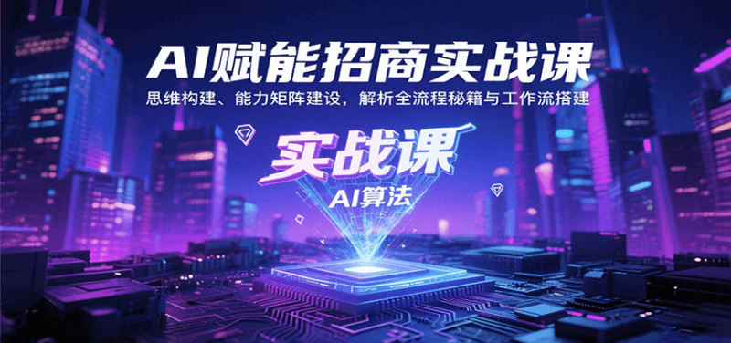 AI赋能招商实战课：思维构建、能力矩阵建设，解析全流程秘籍与工作流搭建_免费分享网络创业,副业,信息差项目的老牌资源整合平台！金铲子项目