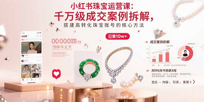 (15742期)小红书珠宝运营课:千万级成交案例拆解,搭建高转化珠宝账号的核心方法_免费分享网络创业,副业,信息差项目的老牌资源整合平台!金铲子项目