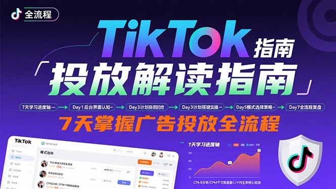 (15753期)TikTok投放解读指南:后台操作/计划建立/模式选择,7天掌握广告投放全流程_免费分享网络创业,副业,信息差项目的老牌资源整合平台!金铲子项目