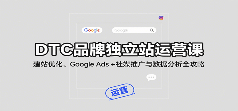 DTC品牌独立站运营课:建站优化、GoogleAds社媒推广与数据分析全攻略_免费分享网络创业,副业,信息差项目的老牌资源整合平台!金铲子项目