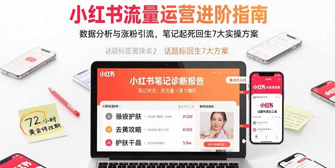 （15827期）小红书流量运营进阶指南，数据分析与涨粉引流，笔记起死回生7大实操方案_免费分享网络创业,副业,信息差项目的老牌资源整合平台！金铲子项目