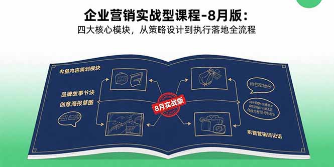 (15823期)企业营销实战型课程-8月版:四大核心模块,从策略设计到执行落地全流程_免费分享网络创业,副业,信息差项目的老牌资源整合平台!金铲子项目