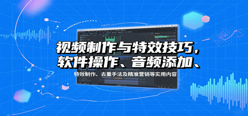 视频制作与特效技巧:软件操作、音频添加、特效制作、去重手法及精准营销等实用内容_免费分享网络创业,副业,信息差项目的老牌资源整合平台!金铲子项目