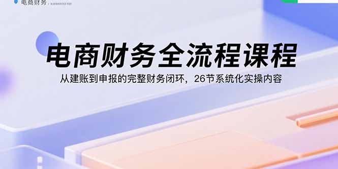 (15893期)电商财务全流程课程:从建账到申报的完整财务闭环,26节系统化实操内容_免费分享网络创业,副业,信息差项目的老牌资源整合平台!金铲子项目