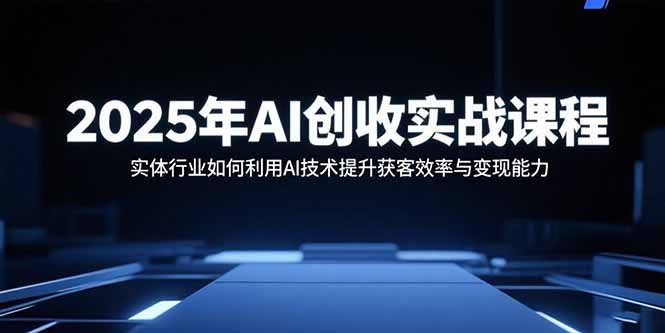 （15889期）2025年AI创收实战课程：实体行业如何利用AI技术提升获客效率与能力_免费分享网络创业,副业,信息差项目的老牌资源整合平台！金铲子项目