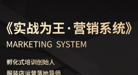 服装老板必修课《实战为王-营销系统》实现业绩被动式增长_免费分享网络创业,副业,信息差项目的老牌资源整合平台!金铲子项目