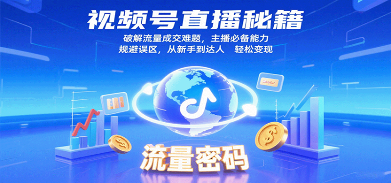 视频号直播秘籍,破解流量成交难题,主播必备能力,规避误区,从新手到达人_免费分享网络创业,副业,信息差项目的老牌资源整合平台!金铲子项目