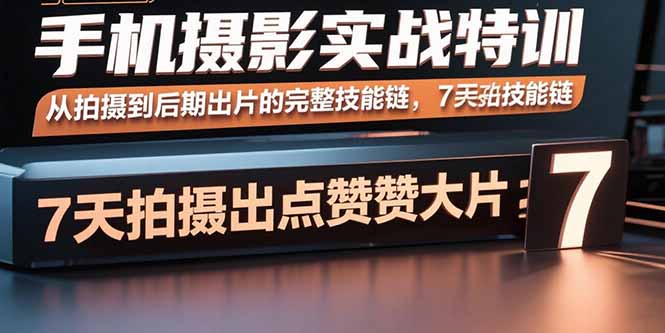 (15949期)手机摄影实战特训,从拍摄到后期出片的完整技能链,7天拍出点赞大片_免费分享网络创业,副业,信息差项目的老牌资源整合平台!金铲子项目
