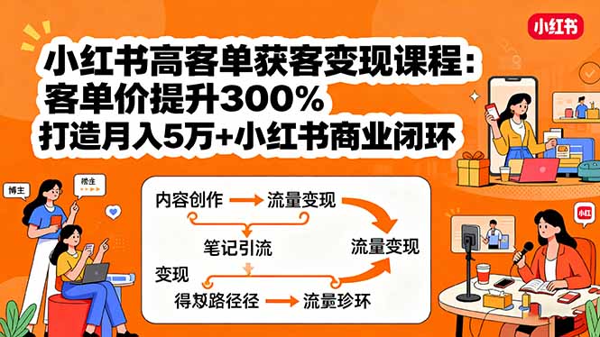 (15981期)小红书高客单获客课程:客单价提升300%,打造10万小红书商业闭环_免费分享网络创业,副业,信息差项目的老牌资源整合平台!金铲子项目