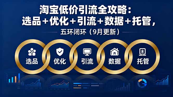 (16009期)淘宝低价引流全攻略:选品优化引流数据托管,五环闭环(9月更新)_免费分享网络创业,副业,信息差项目的老牌资源整合平台!金铲子项目