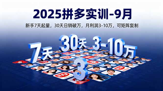 (16008期)2025拼多多实训-9月:新手7天起量,30天破万,月利润3-10万,可矩阵复制_免费分享网络创业,副业,信息差项目的老牌资源整合平台!金铲子项目