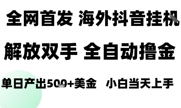 海外抖音无人直播,出1.,长期稳定,新手可玩,无脑操作_免费分享网络创业,副业,信息差项目的老牌资源整合平台!金铲子项目