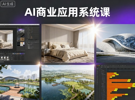 AI商业应用系统课,室内-软装-建筑-景观,智能设计效果图动画画实战_免费分享网络创业,副业,信息差项目的老牌资源整合平台!金铲子项目