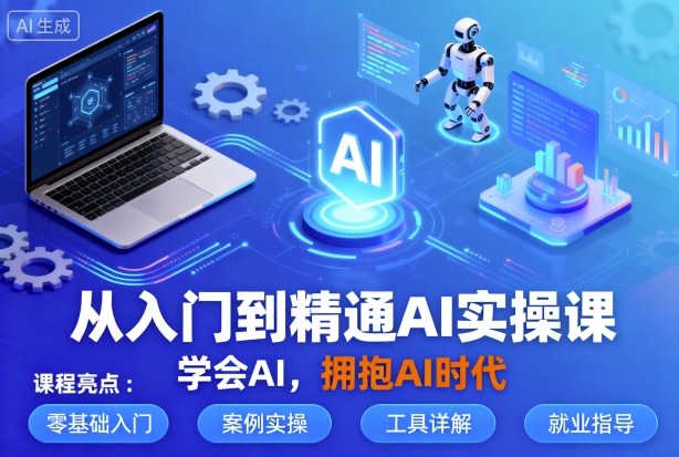 从入门到精通AI实操课,学会AI,拥抱AI时代_免费分享网络创业,副业,信息差项目的老牌资源整合平台!金铲子项目