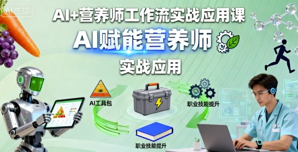 AI营养师工作流实战应用课,AI赋能营养师_免费分享网络创业,副业,信息差项目的老牌资源整合平台!金铲子项目