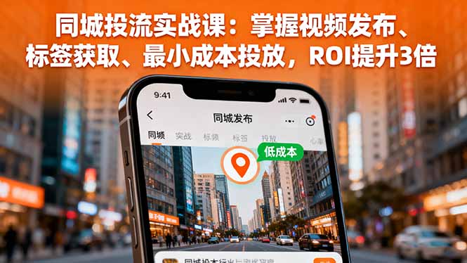 (16172期)同城投流实战课:掌握视频发布、标签获取、最小成本投放,ROI提升3倍_免费分享网络创业,副业,信息差项目的老牌资源整合平台!金铲子项目