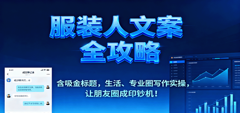 服装人文案全攻略,含吸金标题,生活、专业圈写作实操,让朋友圈成印钞机_免费分享网络创业,副业,信息差项目的老牌资源整合平台!金铲子项目