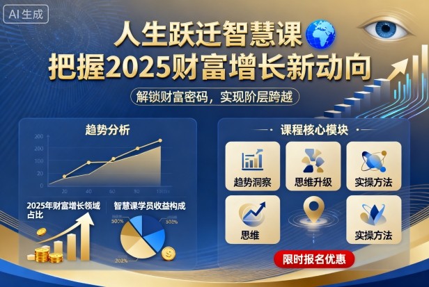 人生跃迁智慧课，把据2025财富增长新动向_免费分享网络创业,副业,信息差项目的老牌资源整合平台！金铲子项目