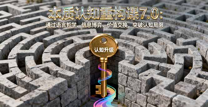 （16218期）本质认知重构课7.0：通过语言哲学、信息博弈、价值交换，突破认知局限_免费分享网络创业,副业,信息差项目的老牌资源整合平台！金铲子项目