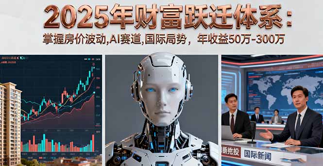 (16217期)2025年财富跃迁体系:掌握房价波动,AI赛道,国际局势,年50万-300万_免费分享网络创业,副业,信息差项目的老牌资源整合平台!金铲子项目